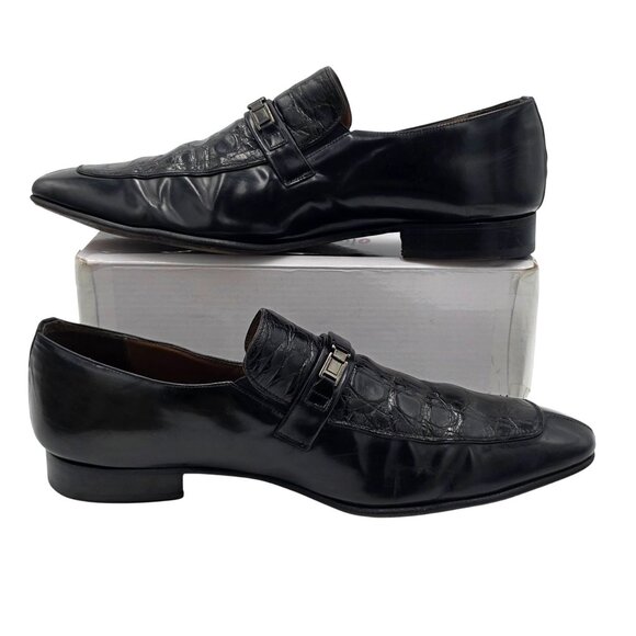 Mezlan Exotic Alligator Black Dress Shoes Mens size 12M Bit Loafers Spain 10092 - Picture 5 of 12